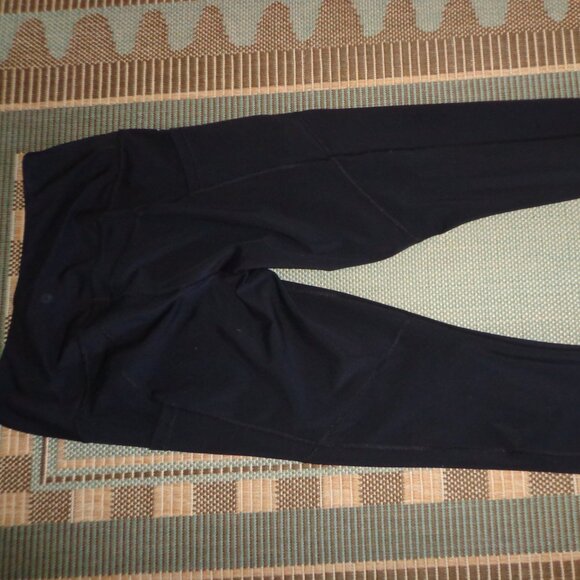 90° DEGREE BY REFLEX Leggings L Black Side Pockets Stretchy Surge Stitching - Picture 1 of 15
